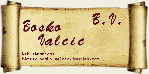 Boško Valčić vizit kartica